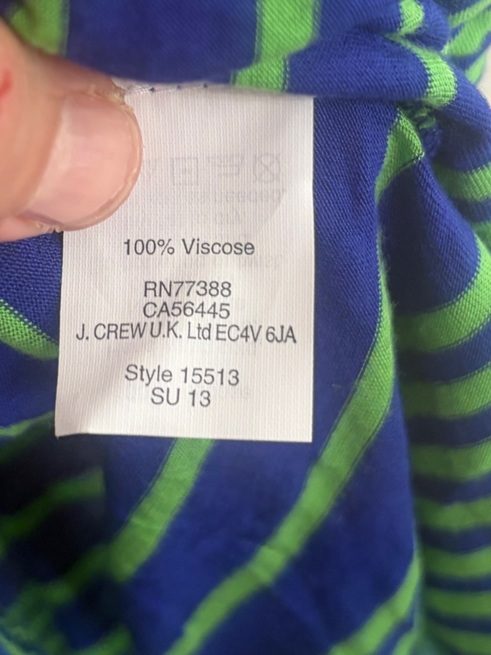 Madewell Blue & Green Striped women’s size L Racerback tank top. Vintage 2013. - Picture 4 of 6
